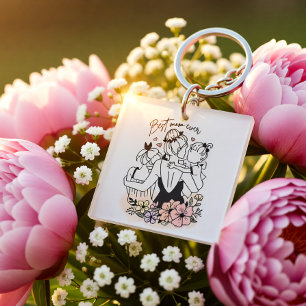 Bästa Mamma någonsin morsa, barn och blommor