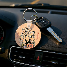 Bästa Mamma någonsin, morsa, barn och blommor, anp Nyckelring