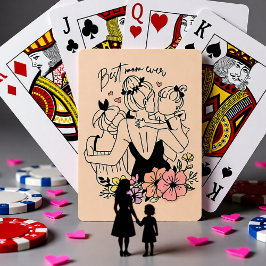 Bästa Mamma någonsin morsa, barn och blommor Casinokort