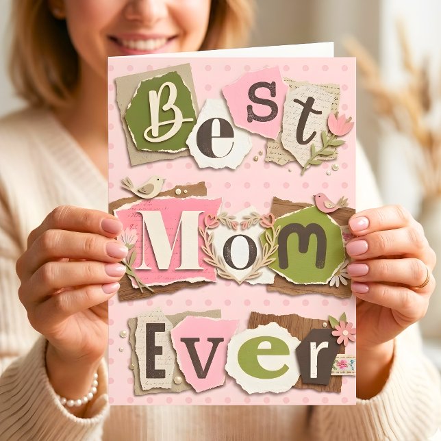 Bästa mamma någonsin Morsdag Scrapbook Fotokort Kort (Skapare uppladdad)