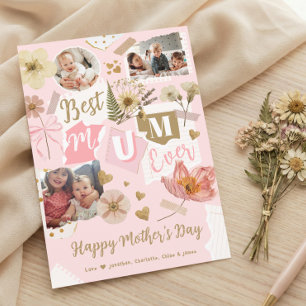 Bästa mamma någonsin Morsdags Scrapbook Foto Colla Kort