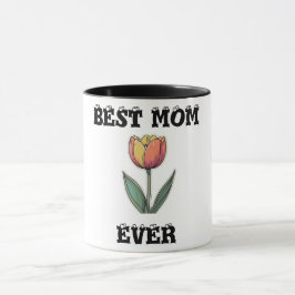 Bästa Mamma någonsin Mugg - Blommigt Mors dag-gåva