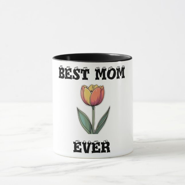 Bästa Mamma någonsin Mugg - Blommigt Mors dag-gåva (Center)