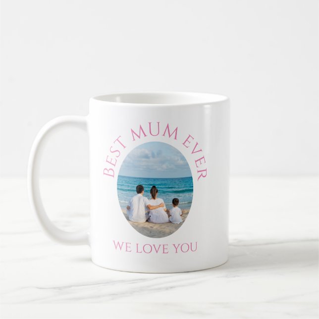 Bästa mamma någonsin Mugg med foto Modern Enkel (Vänster)