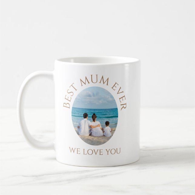 Bästa mamma någonsin Mugg med foto Modern Enkel (Vänster)