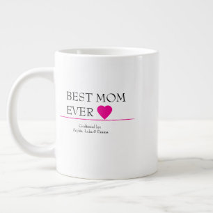 Bästa Mamma någonsin Mugg med Rosa hjärta - bekräf Jumbo Mugg