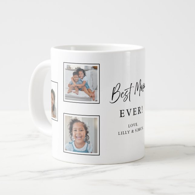 Bästa mamma någonsin Multi‑Foto Minnessmugg Jumbo Mugg (Framsida vänster)