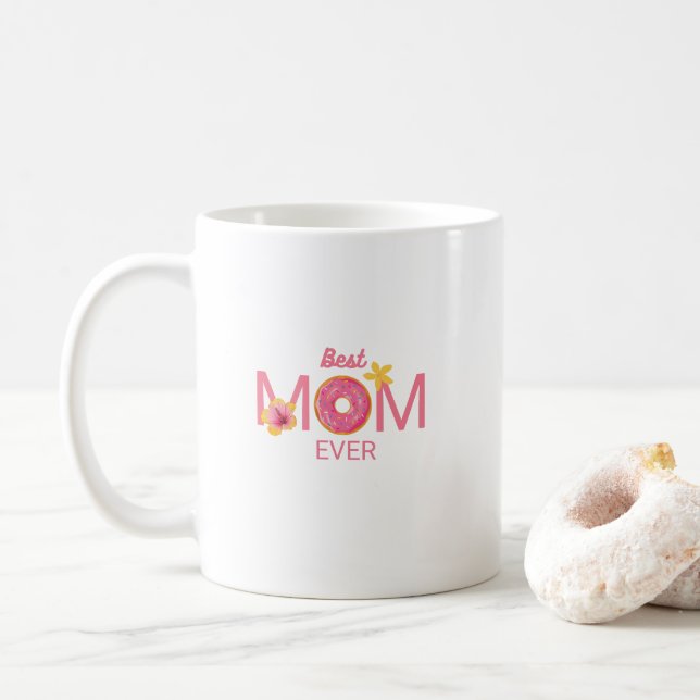 Bästa mamma någonsin Munk Blomma Kaffemugg (Med munk)