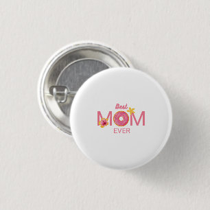 Bästa mamma någonsin Munk Blommig Fest Knapp