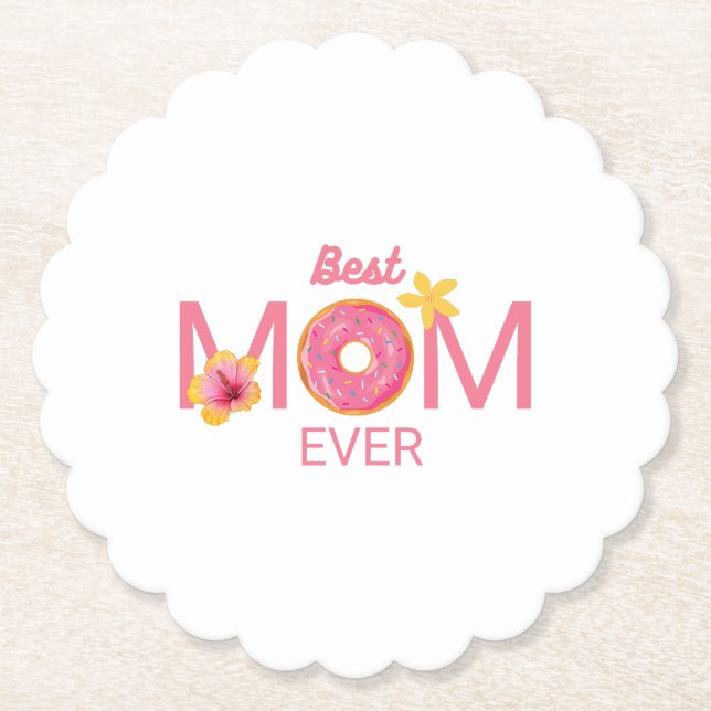 Bästa mamma någonsin Munk Floral Underlägg Papper (Framsida)