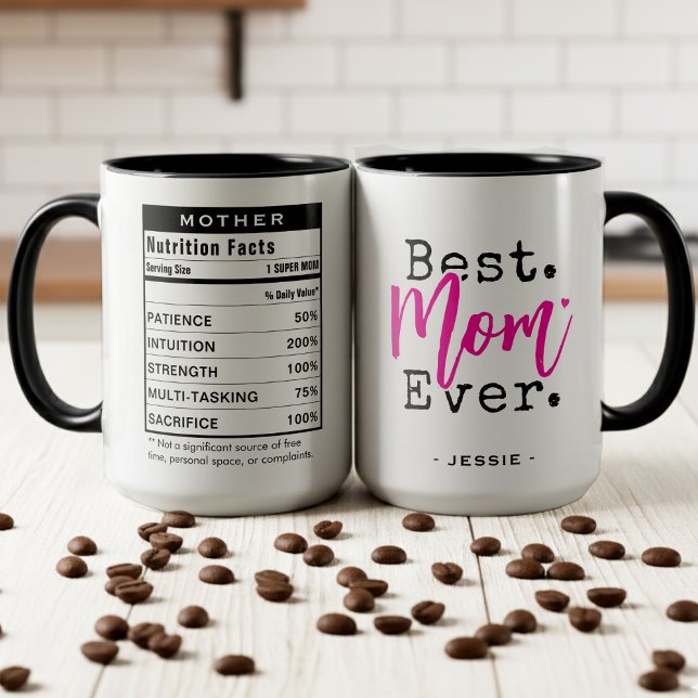 Bästa mamma någonsin Nutrition Fakta Mors dag Mugg (Skapare uppladdad)