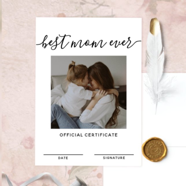 Bästa Mamma någonsin-Officiell-certifikat Mors dag Inbjudningar (Skapare uppladdad)