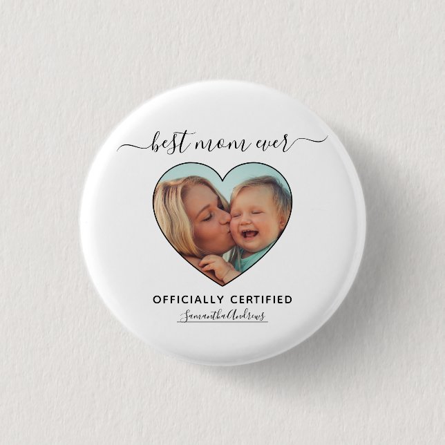 Bästa Mamma någonsin-Officiell-certifikat Mors dag Knapp (Framsida)