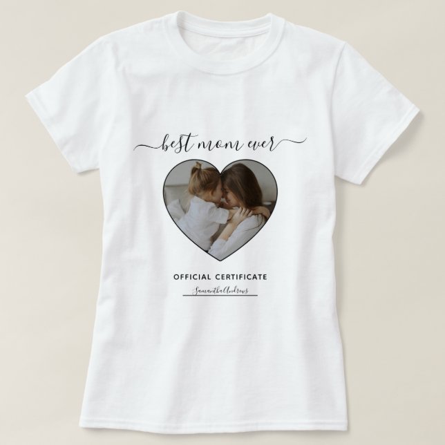Bästa Mamma någonsin-Officiell-certifikat Mors dag T Shirt (Design framsida)