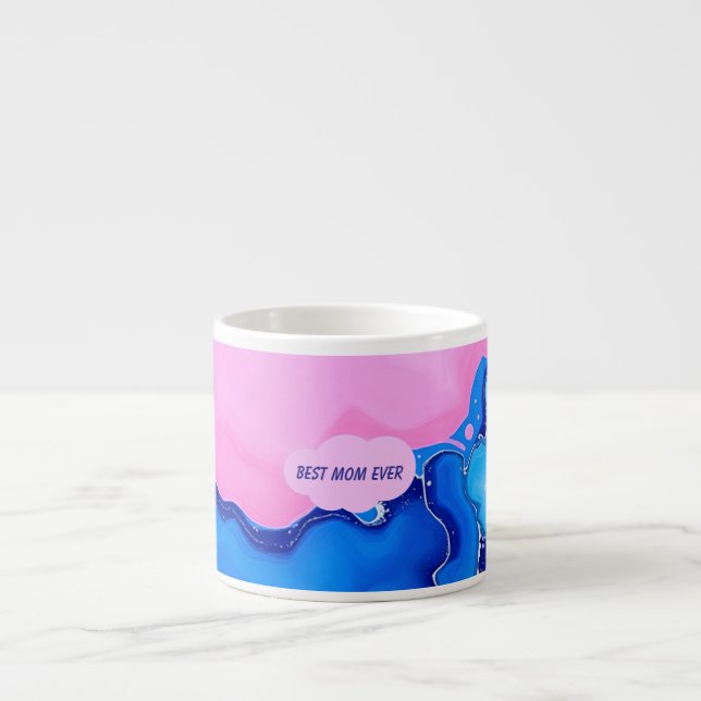 Bästa mamma någonsin Pastell Fluid Art Espressomugg (Framsidan)