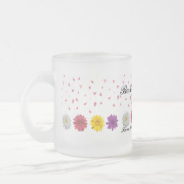 Bästa mamma någonsin Personlig blomsterfödelsedags Frostad Glasmugg
