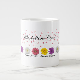Bästa mamma någonsin Personlig blomsterfödelsedags Jumbo Mugg