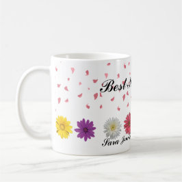 Bästa mamma någonsin Personlig blomsterfödelsedags Kaffemugg