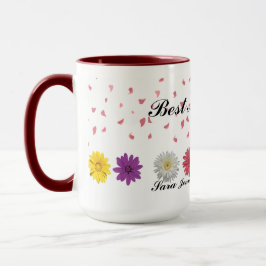 Bästa mamma någonsin Personlig blomsterfödelsedags Mugg