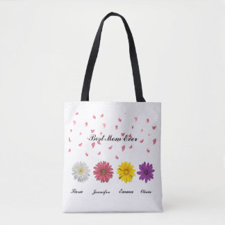 Bästa mamma någonsin Personlig blomsterfödelsedags Tygkasse
