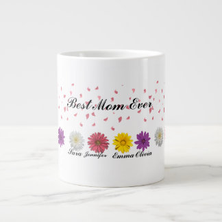 Bästa mamma någonsin Personlig blomsterfödelsepres Jumbo Mugg