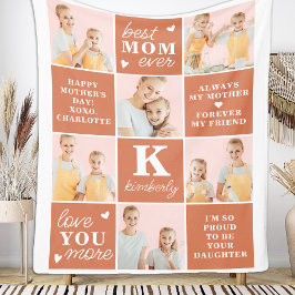 Bästa MAMMA någonsin-Personlig-fotokollage Fleecefilt