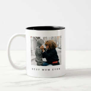Bästa mamma någonsin - Personlig full fotokaffe ko Två-Tonad Mugg