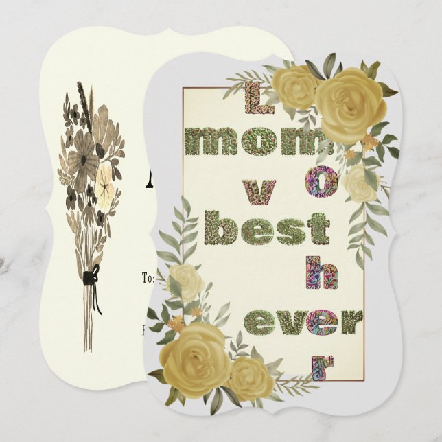 Bästa Mamma någonsin - Personlig Mor's Day Card me (Fram/baksida)
