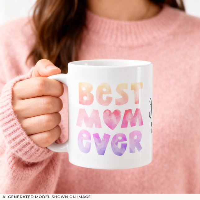 Bästa mamma någonsin Personlig mugg (An 11 oz mug is shown, add name and choose size and mug style.)