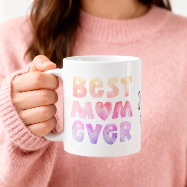 Bästa Mamma någonsin Personlig mugg (An 11 oz mug is shown, add name and choose size and mug style.)
