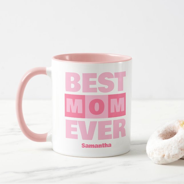 Bästa Mamma någonsin Personlig Namn Mugg (Med munk)