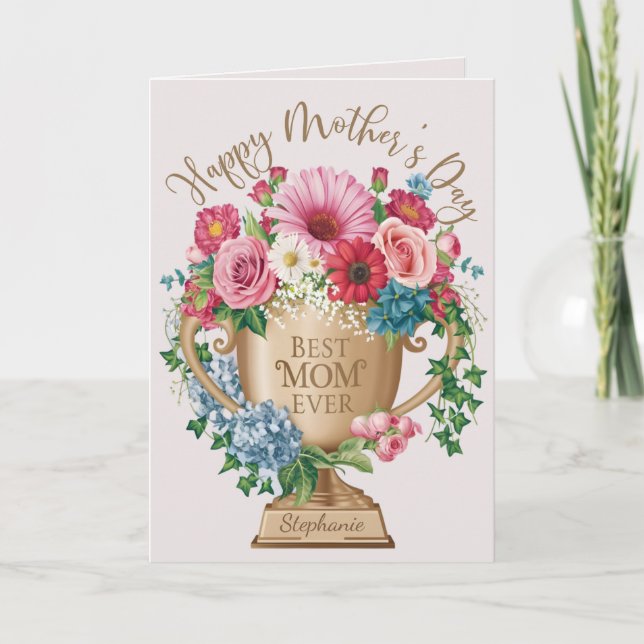 Bästa Mamma någonsin-Personlig Tack Kort (Framsida)
