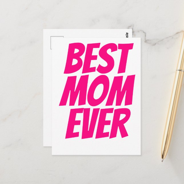 Bästa mamma någonsin personlig text het rosa vykort (Fram/Back In Situ)