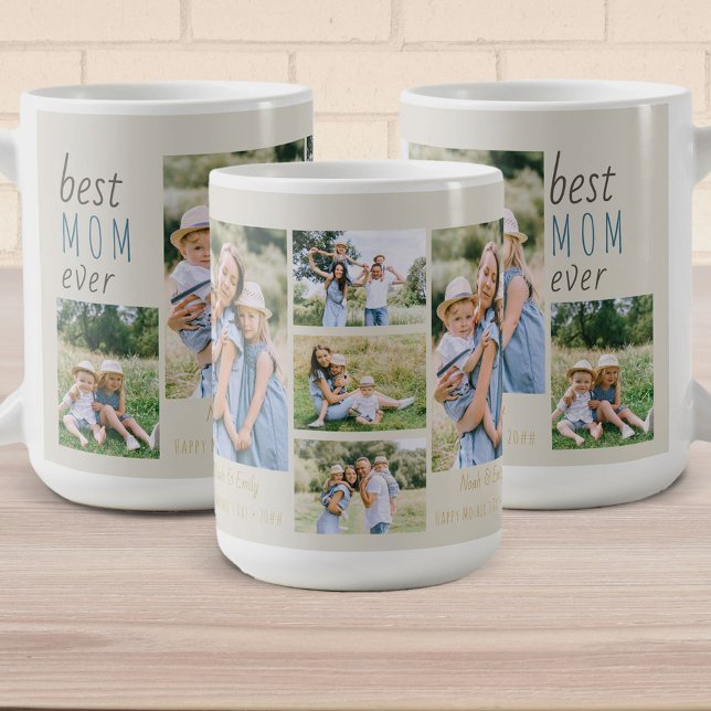 Bästa Mamma någonsin-Personligen för fotokollage Kaffemugg (Skapare uppladdad)