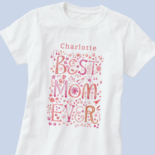 Bästa Mamma någonsin-Personligens vattenfärg T Shirt