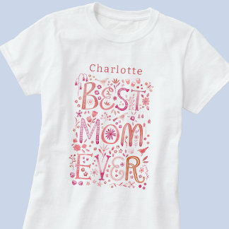 Bästa Mamma någonsin-Personligens vattenfärg T Shirt