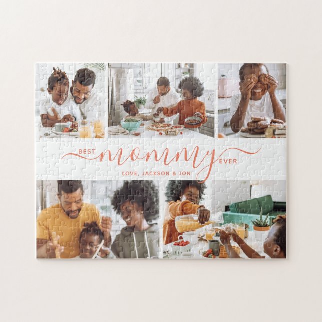 Bästa Mamma någonsin Photo Collage Mors dag Gift Pussel (Horisontell)