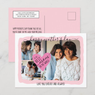 Bästa Mamma någonsin Photo Collage Mors dag Helg Vykort