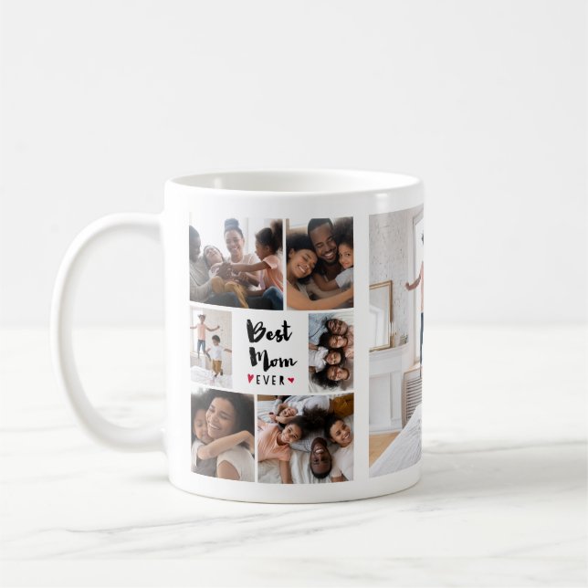 Bästa Mamma någonsin Photo Collage Mors dag Kaffemugg (Vänster)