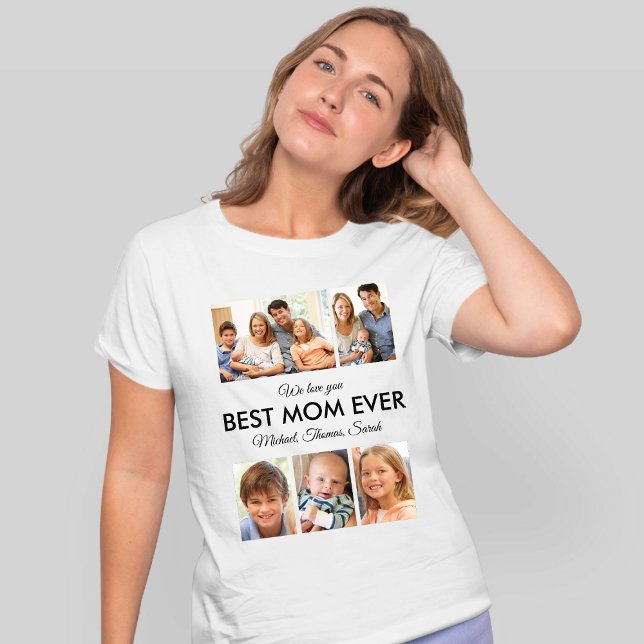 Bästa Mamma någonsin Photo Collage Mors dag T Shirt (Best Mom Ever Photo Collage Mothers Day T-Shirt)