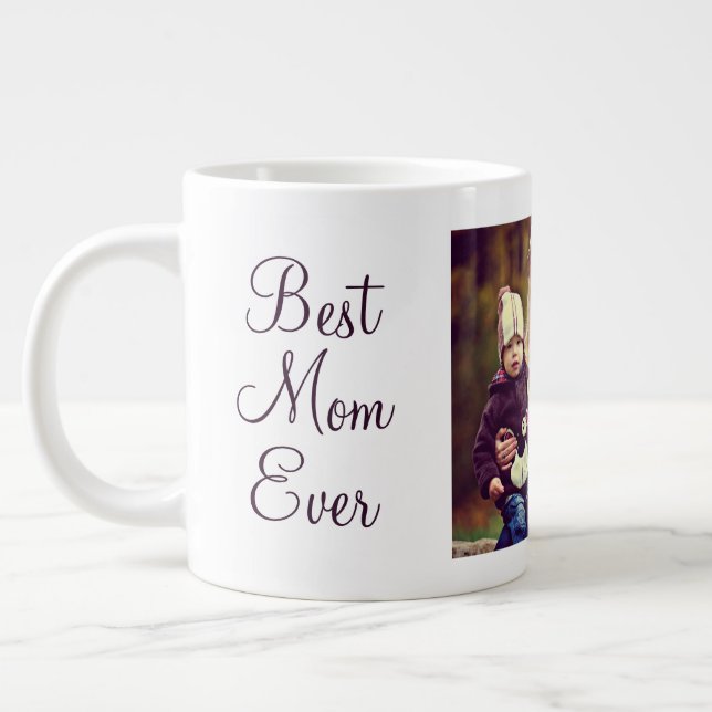 Bästa Mamma någonsin Photo Mors dag Jumbo Mugg (Vänster)