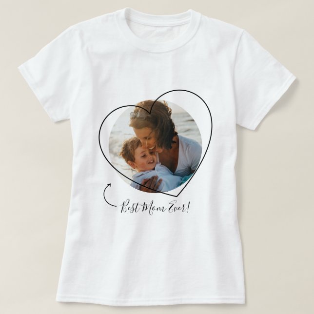 Bästa Mamma någonsin - Photo Mors dag T Shirt (Design framsida)