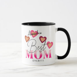 Bästa Mamma någonsin, Photo Template Hearts Coffee Mugg