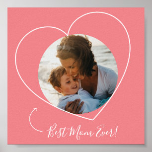 Bästa Mamma någonsin Poster foto Heart