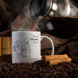 Bästa mamma någonsin – present med blomsterkrus kaffemugg