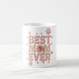 Bästa mamma någonsin Puffy 3D-design   Mjukt hjärt Magisk Mugg