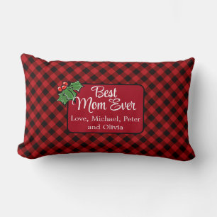 Bästa Mamma någonsin, Red Play Holly, julklapp Lumbarkudde