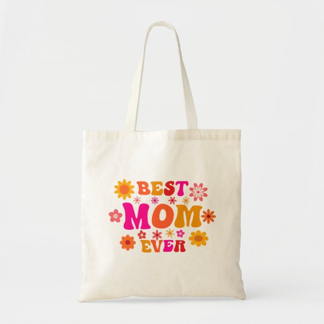 Bästa mamma någonsin Retro funky mors dag  Tygkasse (Framsidan)