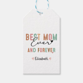 Bästa Mamma någonsin Retro-skript Groovy Mors dag Presentetikett