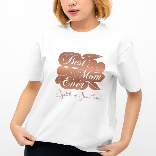 Bästa Mamma någonsin Ro Guld Kids Namn Mors dag T Shirt (Skapare uppladdad)